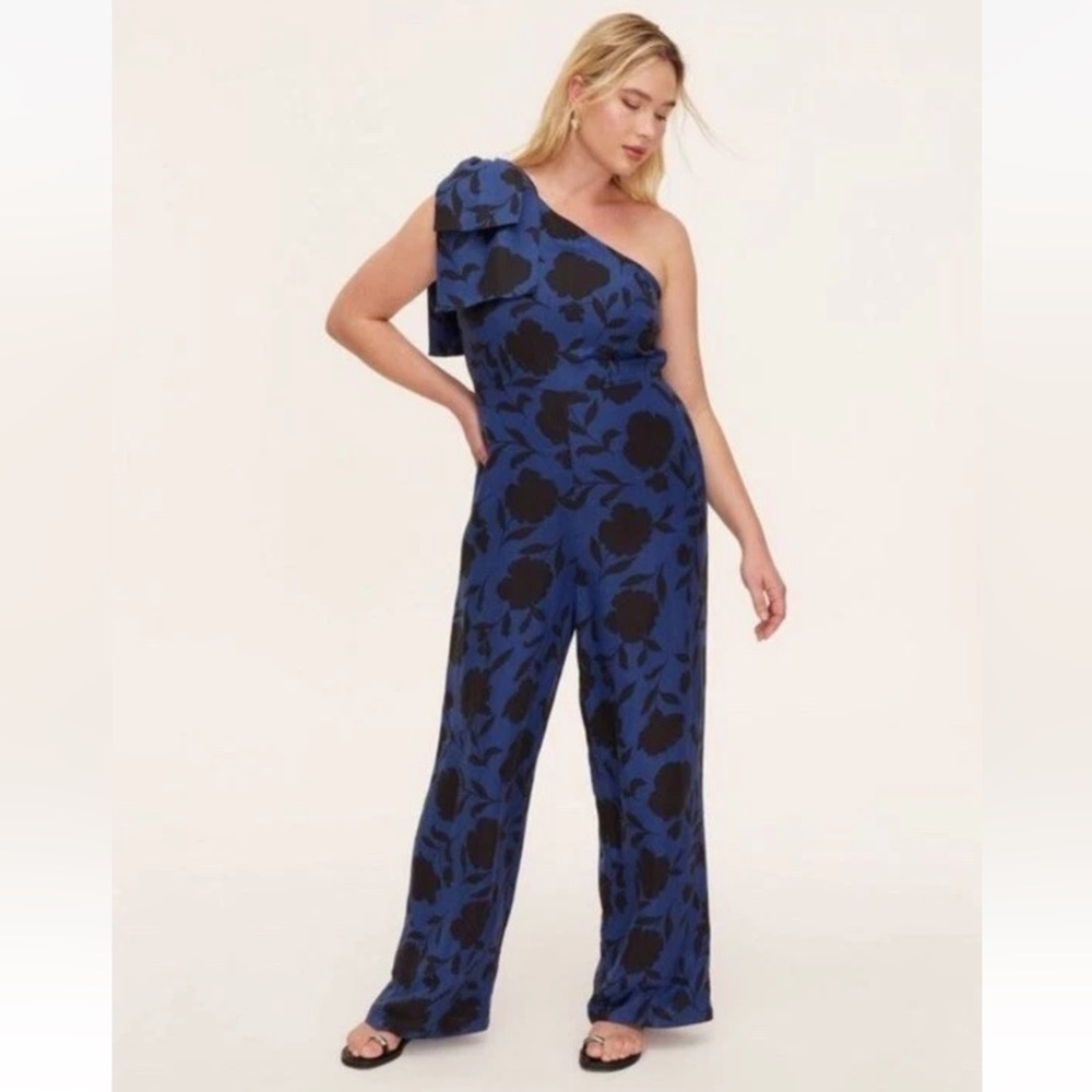 NWT Kate Spade x Target Linen Blend One Shoulder Floral Jumpsuit - Size 6